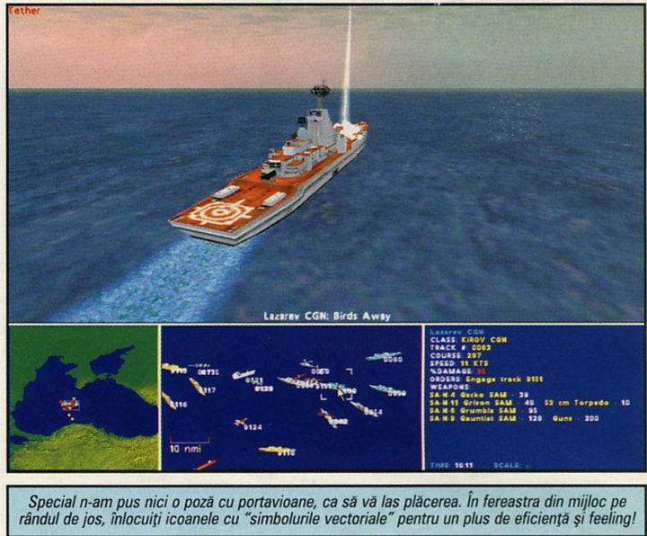 Special n-am pus nici o poză cu portavioane, ca să vă las plăcerea. În fereastra din mijloc pe rândul de jos, înlocuiți icoanele cu "simbolurile vectoriale" pentru un plus de eficiență și feeling!