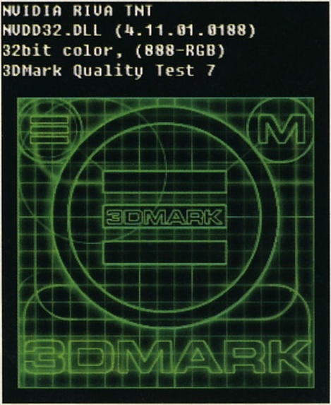 NVIDIA RIVA TNT / NVDD32.DLL (4.11.01.0188) / 32bit color, (888-RGB) / 3DMark Quality Test 7