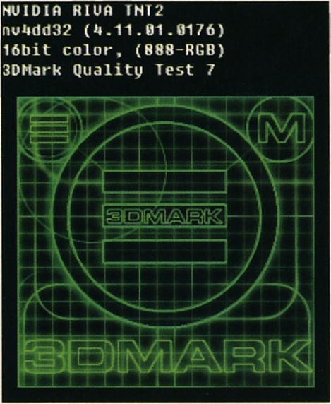 NVIDIA RIVA TNT2 / nv4dd32 (4.11.01.0176) / 16bit color, (888-RGB) / 3DMark Quality Test 7