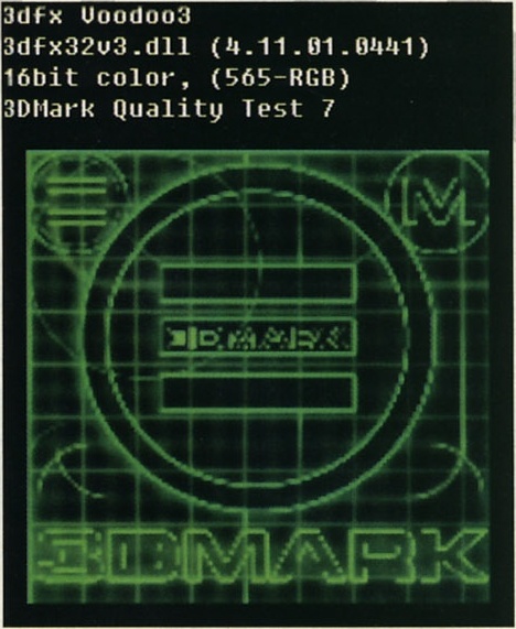 3dfx Voodoo3 / 3dfx32v3.dll (4.11.01.0441) / 16bit color, (565-RGB) / 3DMark Quality Test 7