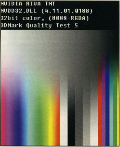 NVIDIA RIVA TNT / NVDD32.DLL (4.11.01.0188) / 32bit color, (8888-RGBA) / 3DMark Quality Test 5