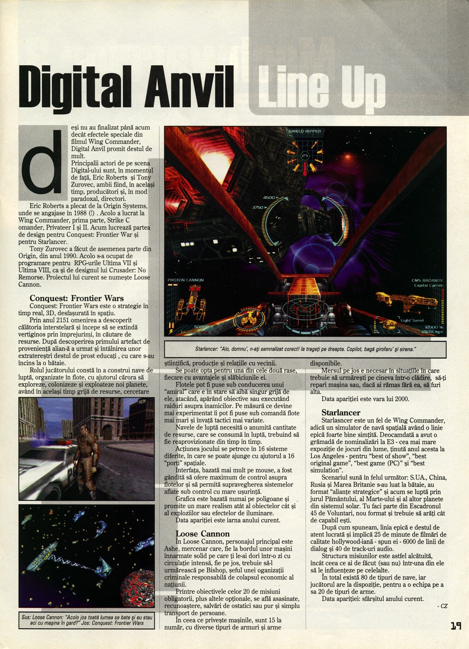 Nr. 6 (16), Iulie-August 1999, pagina 21 — Digital Anvil Line Up