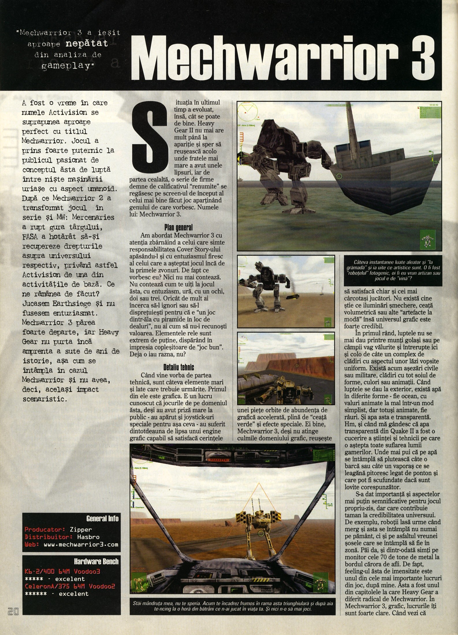 Nr. 6 (16), Iulie-August 1999, pagina 22 — Mechwarrior 3