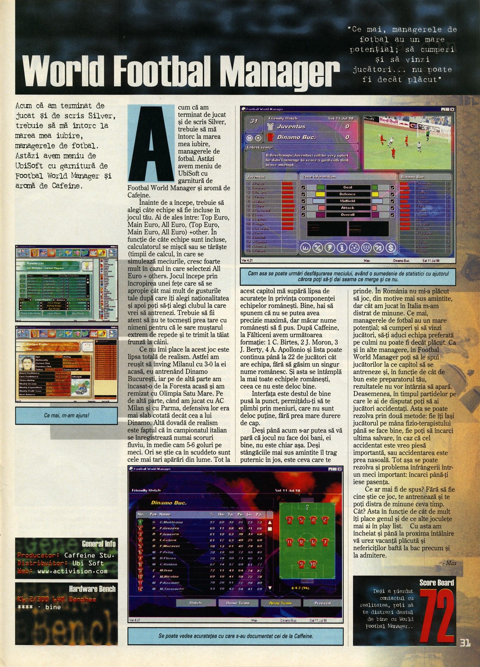 Nr. 6 (16), Iulie-August 1999, pagina 33 — World Football Manager