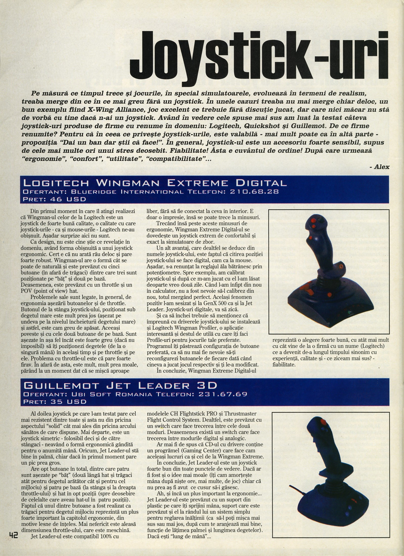 Nr. 6 (16), Iulie-August 1999, pagina 44 — Joystick-uri