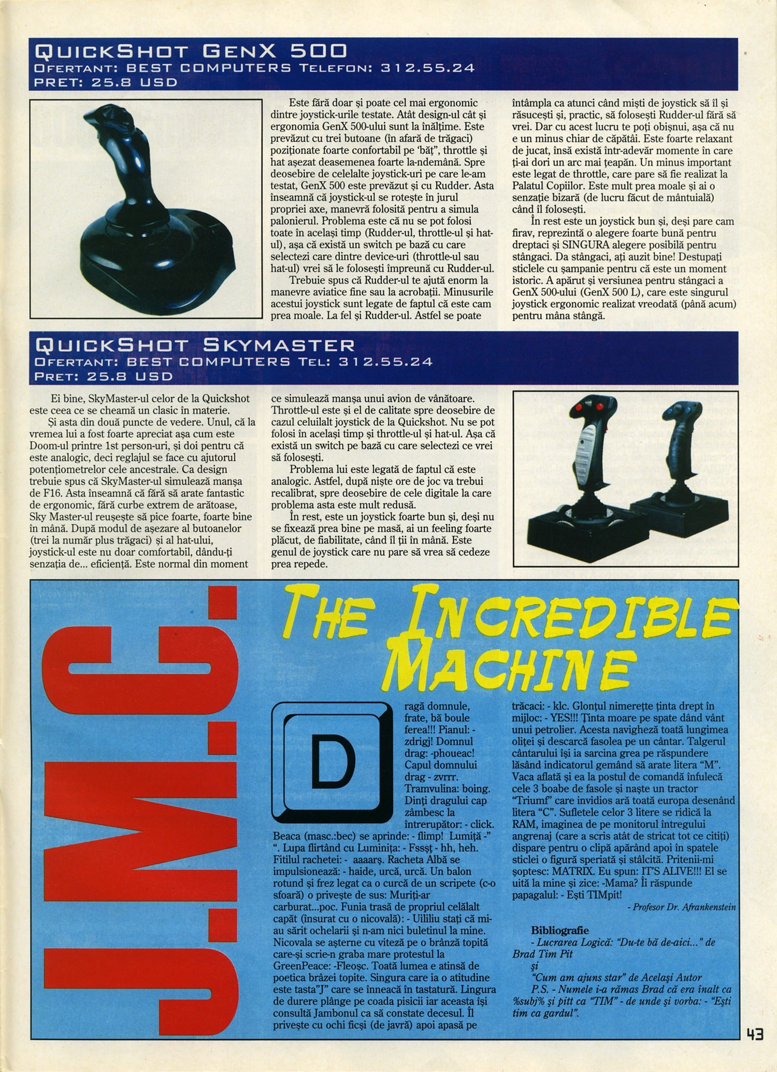Nr. 6 (16), Iulie-August 1999, pagina 45 — Joystick-uri